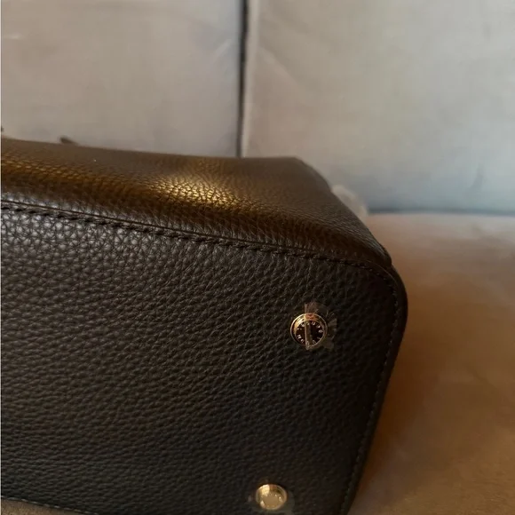 Henri Bendel Black Leather Belmont Tote Bag - Picture 5 of 6